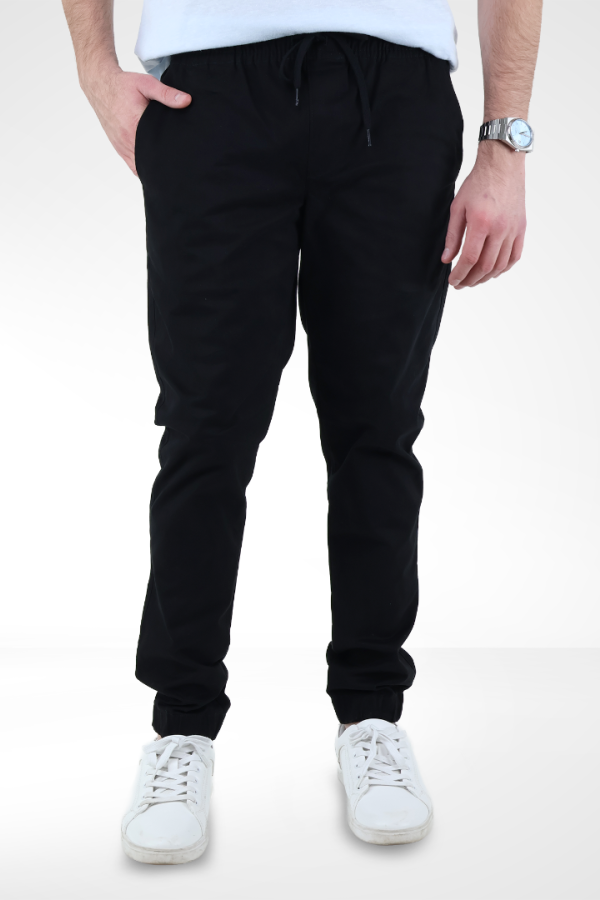 Jogger Negro Para Caballero Casual Cómodo Con Bolsas Y Cintura Ajustable
